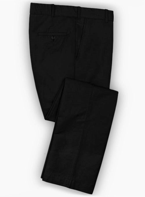 Washed Black Safari Cotton Linen Pants - StudioSuits