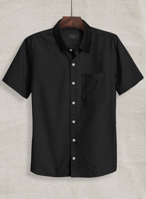 Black Stretch Poplene Shirt - StudioSuits