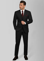 Black Cotton Power Stretch Chino Suit - StudioSuits