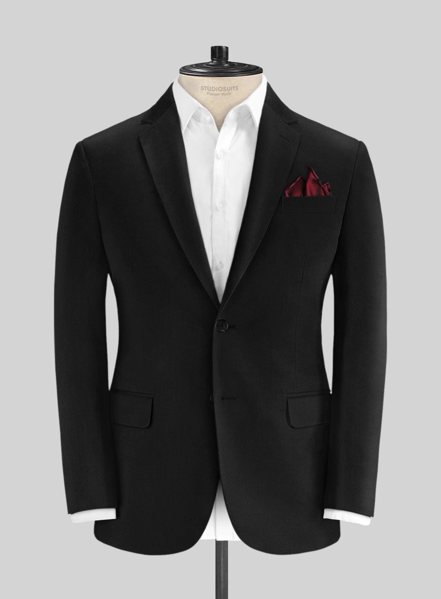 Black Cotton Power Stretch Chino Suit - StudioSuits