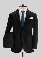 Black Thick Stretch Corduroy Suit - StudioSuits
