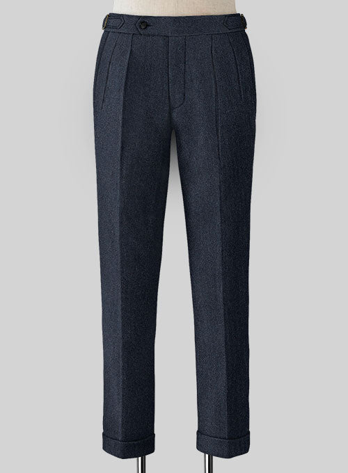 Blue Heavy Highland Tweed Trousers - StudioSuits