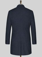 Blue Heavy Tweed Overcoat - StudioSuits