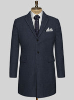 Blue Heavy Tweed Overcoat - StudioSuits