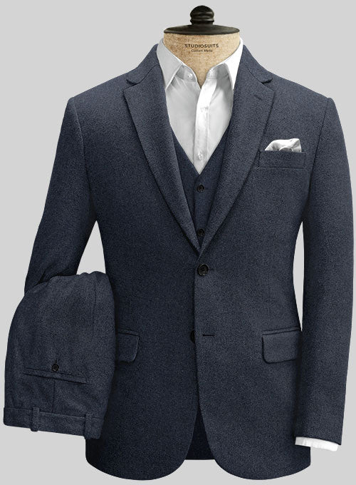 Blue Heavy Tweed Suit - StudioSuits