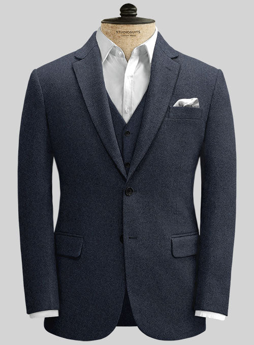 Blue Heavy Tweed Suit - StudioSuits