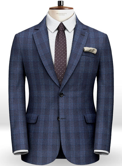 Blue Mont Checks Flannel Wool Suit - StudioSuits