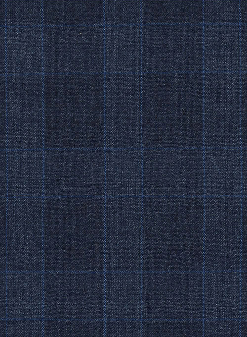 Blue Mont Checks Flannel Wool Pants - StudioSuits