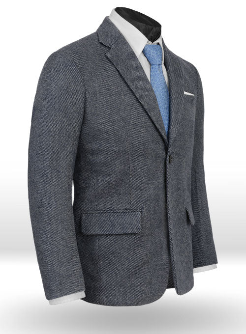 Blue Twill Tweed Jacket - StudioSuits