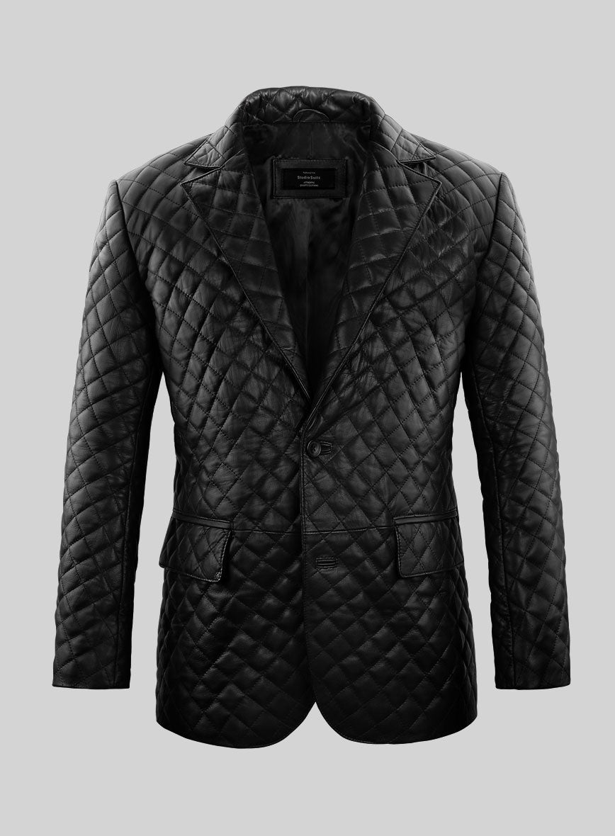 Bocelli Quilted Leather Blazer - StudioSuits