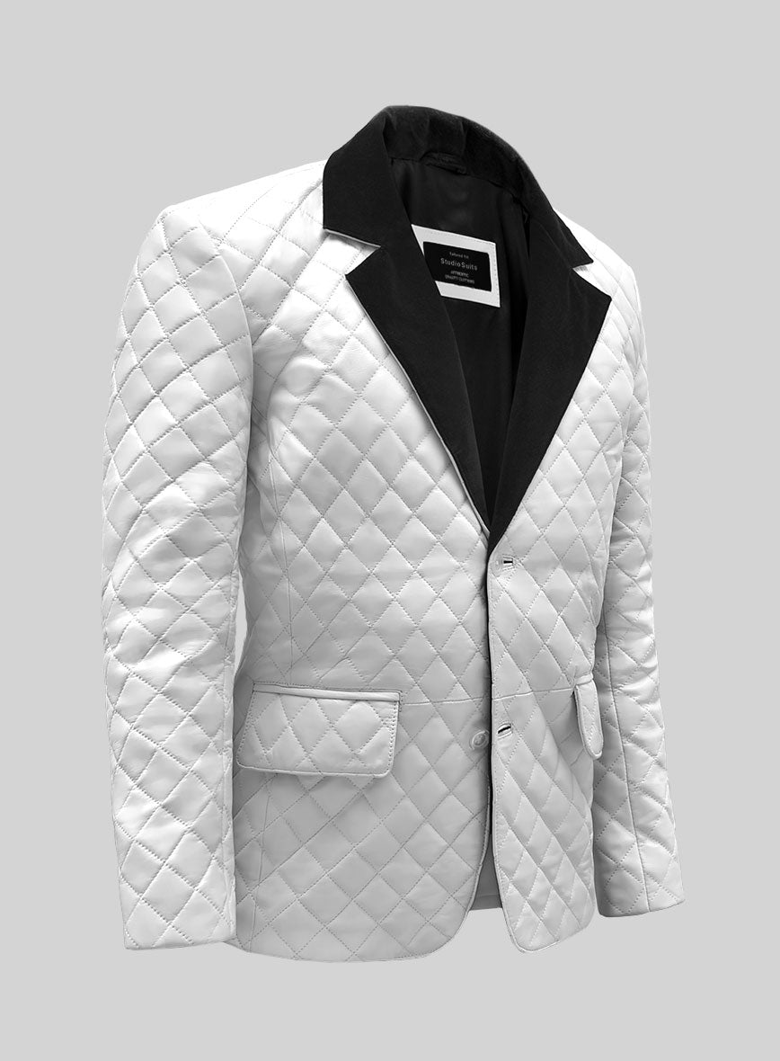 Bocelli Quilted Tuxedo Leather Blazer - StudioSuits