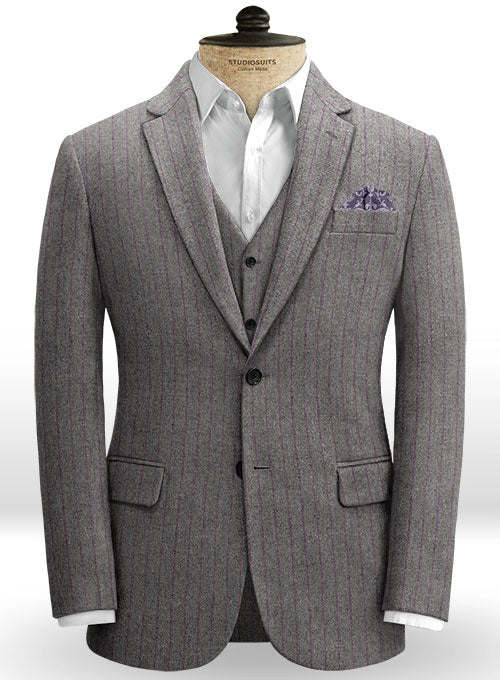 Bologna Tweed Gray Jacket - StudioSuits