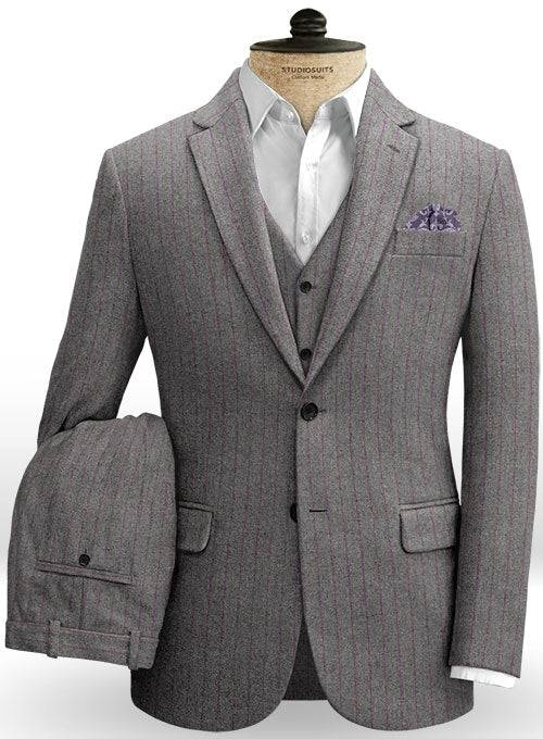 Bologna Tweed Gray Suit - StudioSuits