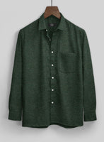 Bottle Green Herringbone Tweed Shirt - StudioSuits