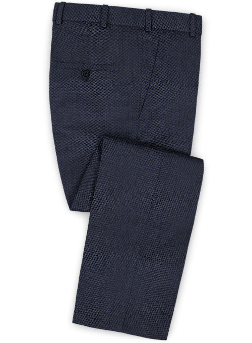Birdseye Wool Blue Pants - StudioSuits