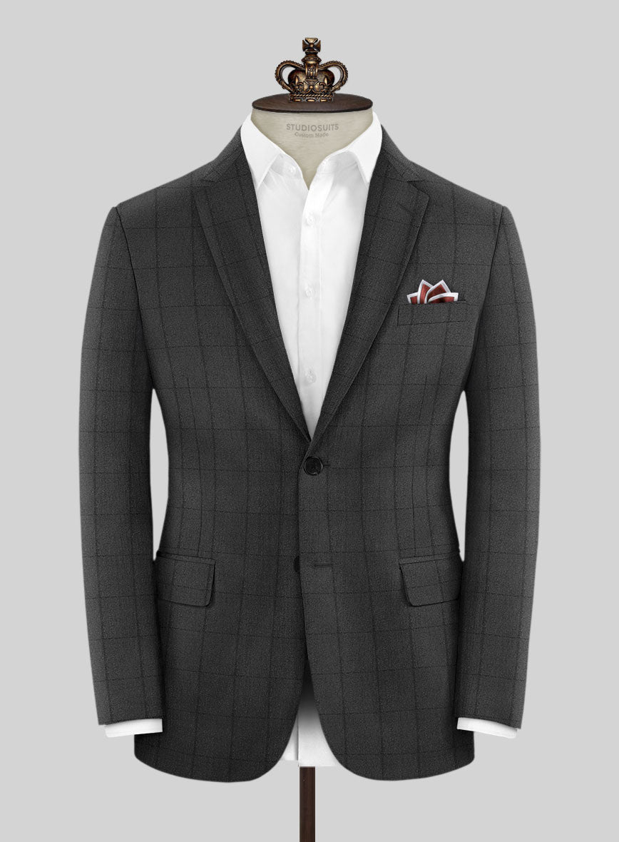 Bristol Anrico Charcoal Checks Jacket - StudioSuits