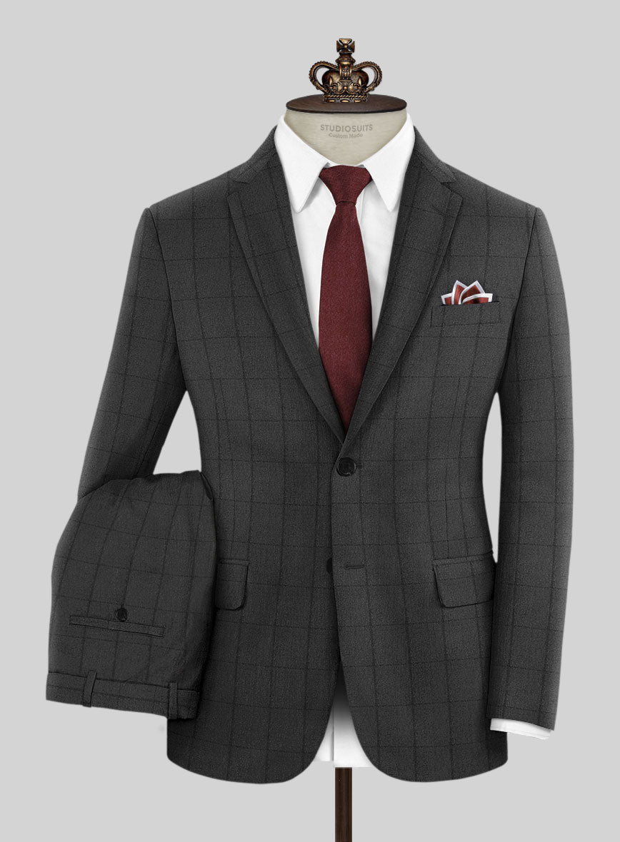 Bristol Anrico Charcoal Checks Suit - StudioSuits