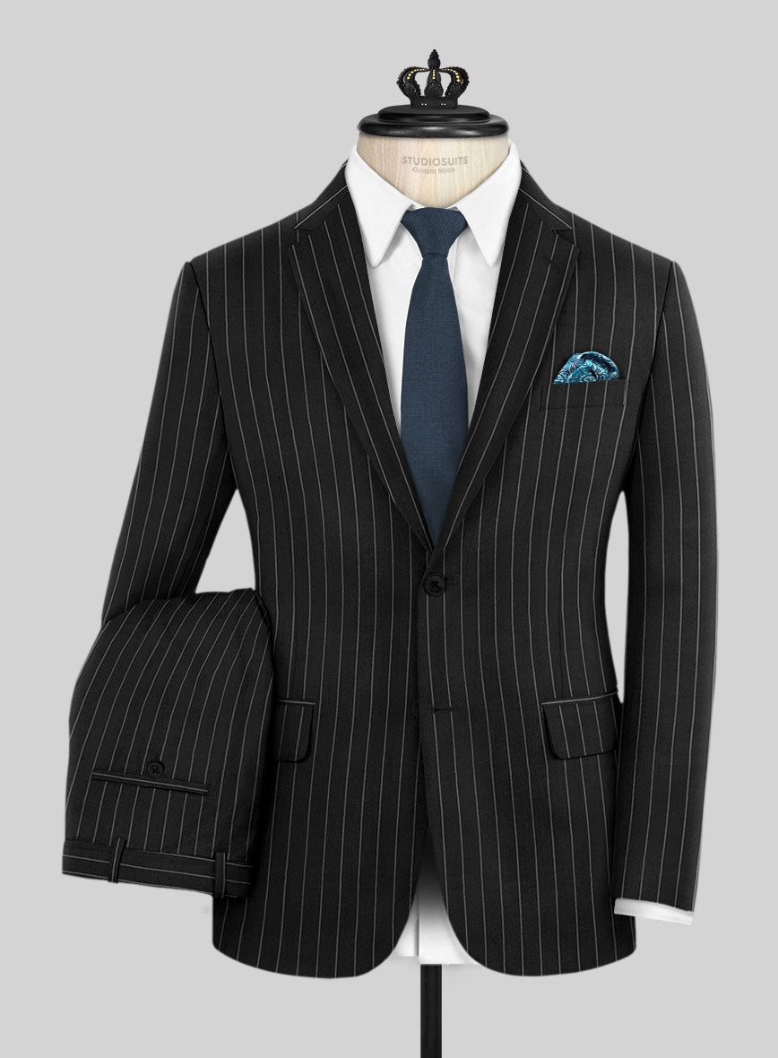 Bristol Black Rope Stripe Suit - StudioSuits