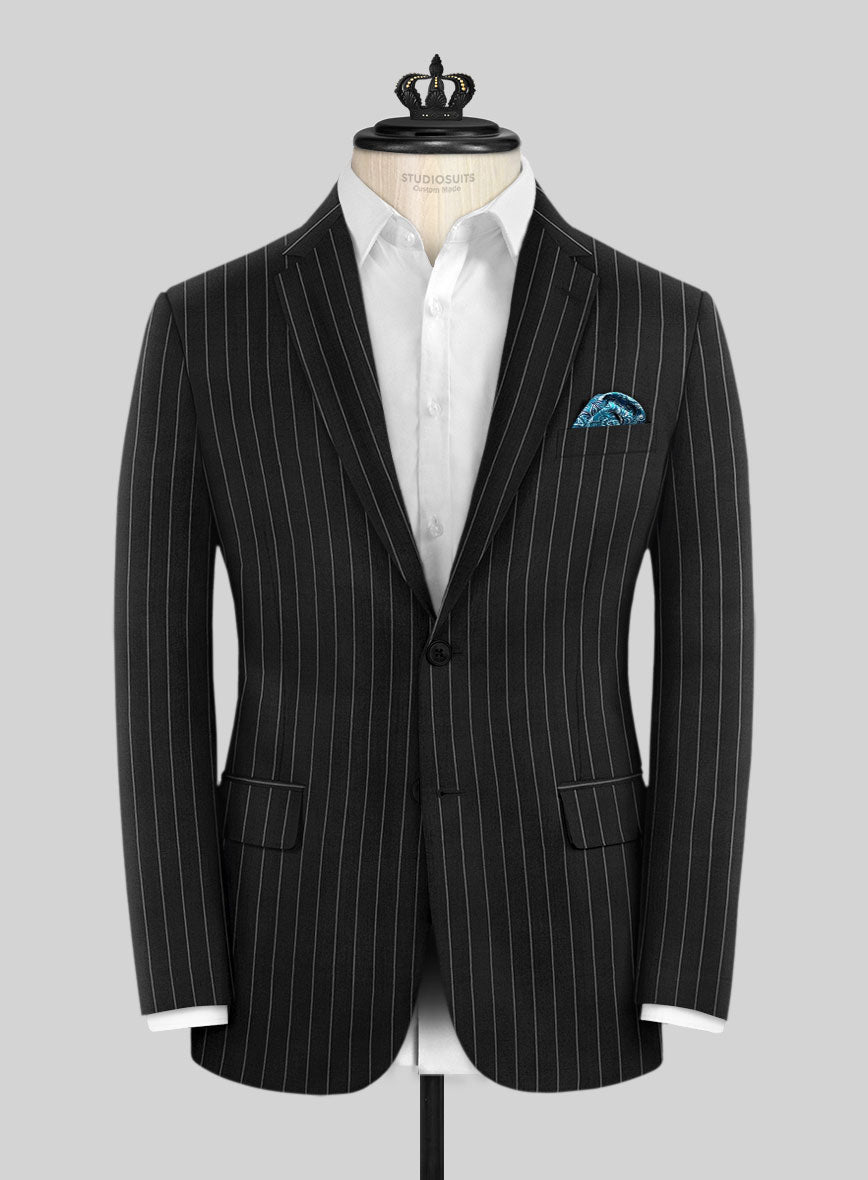 Bristol Black Rope Stripe Suit - StudioSuits
