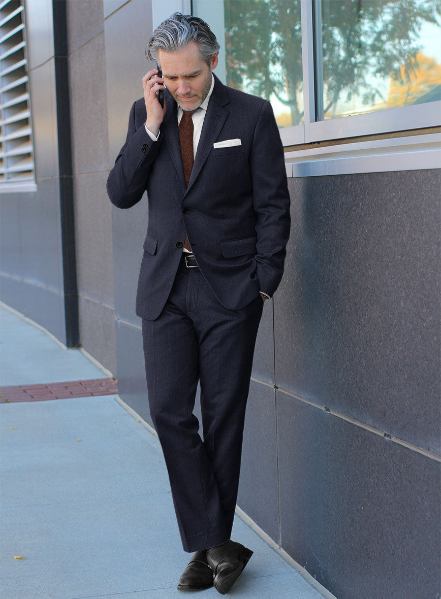 Bristol Blue Herringbone Suit - StudioSuits