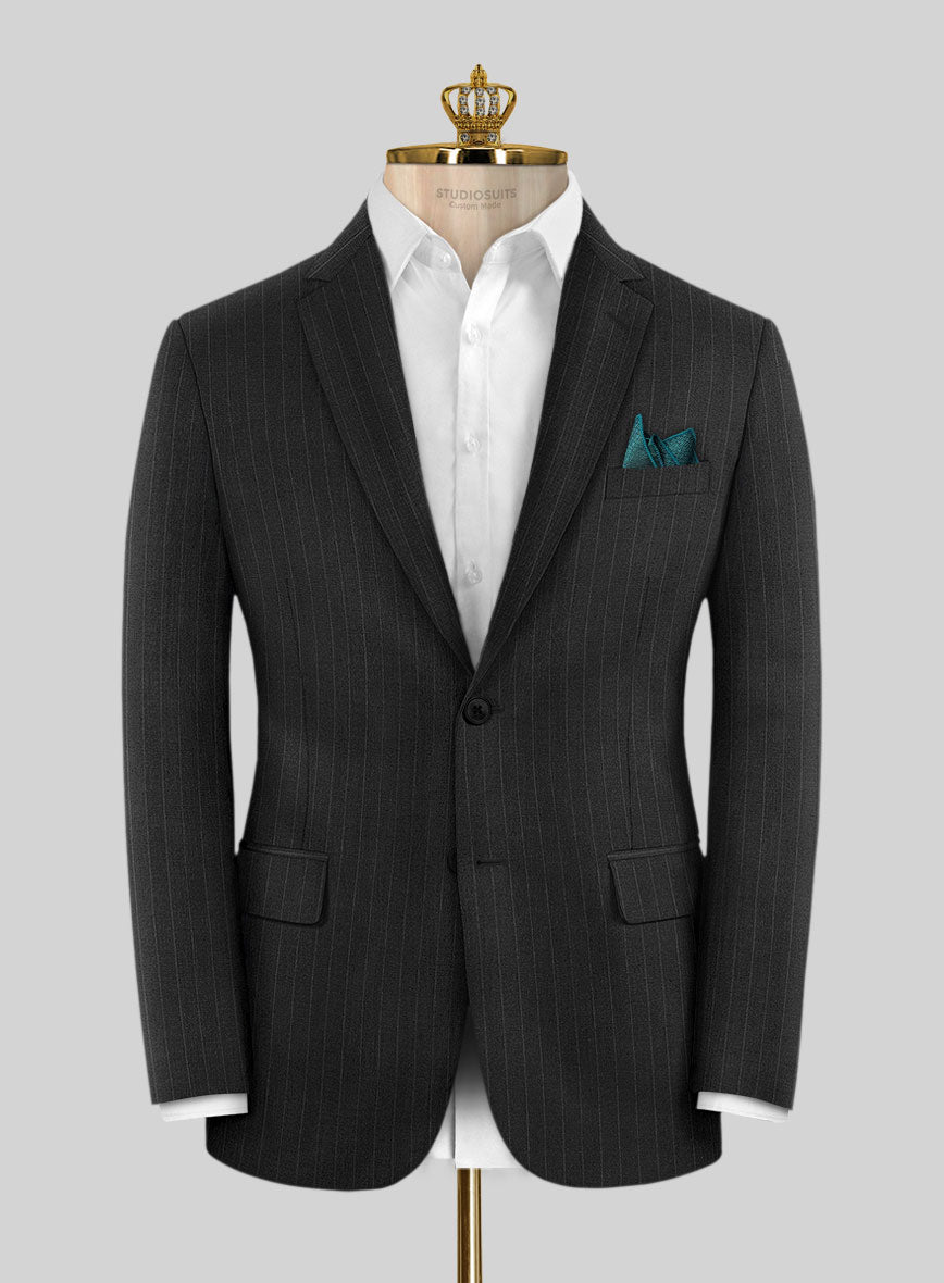 Bristol Charcoal Regal Stripe Jacket - StudioSuits