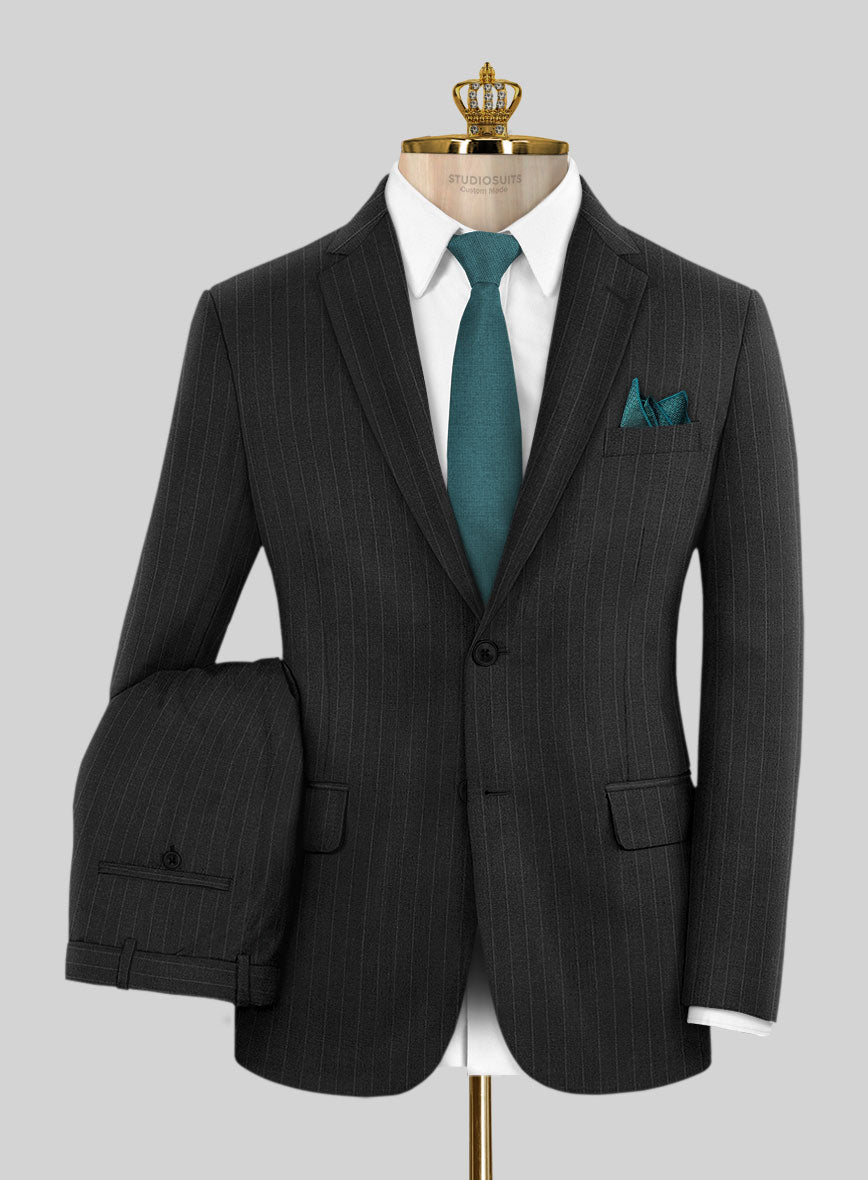 Bristol Charcoal Regal Stripe Suit - StudioSuits