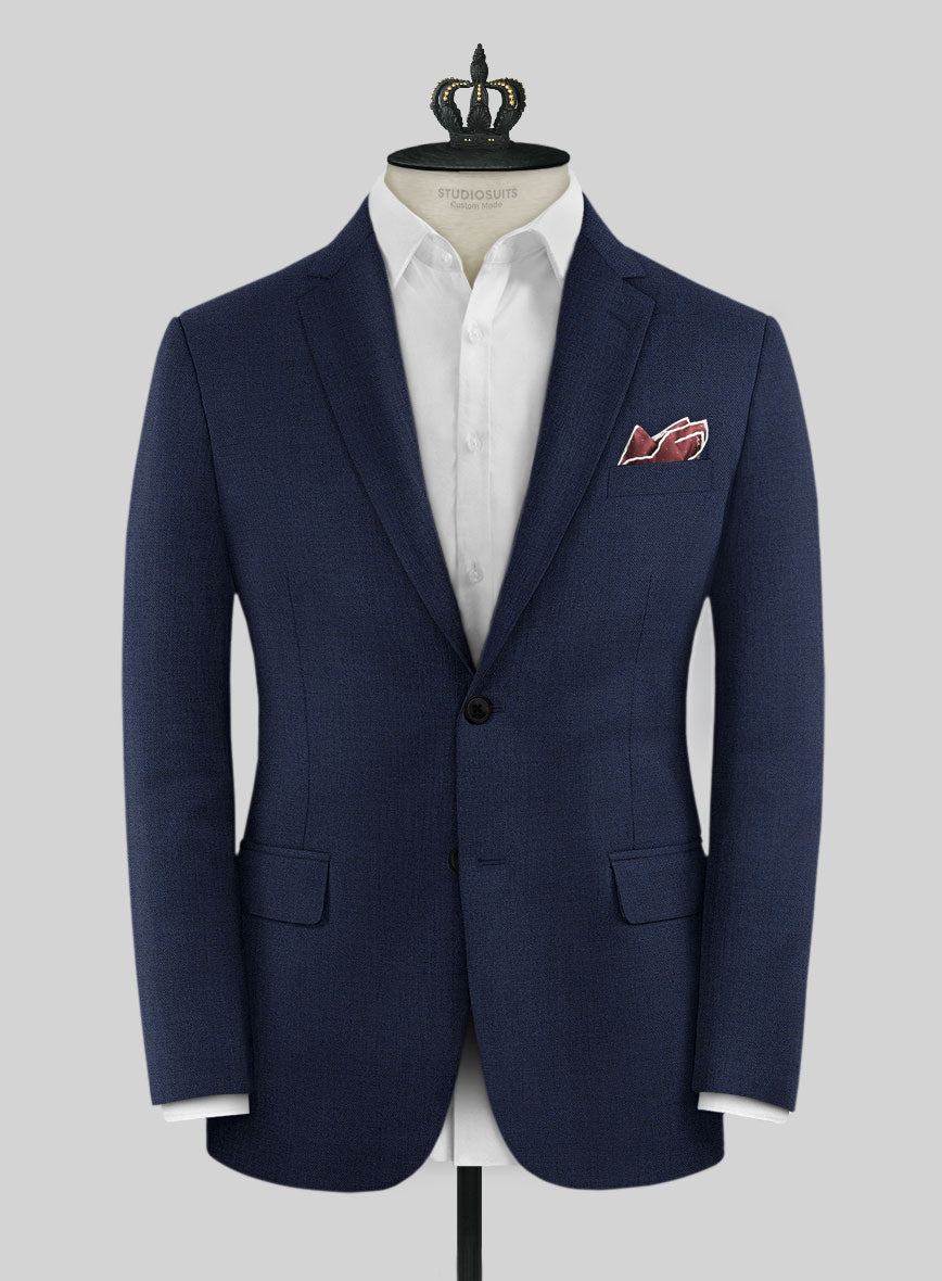 Bristol Dark Midnight Blue Sharkskin Jacket - StudioSuits
