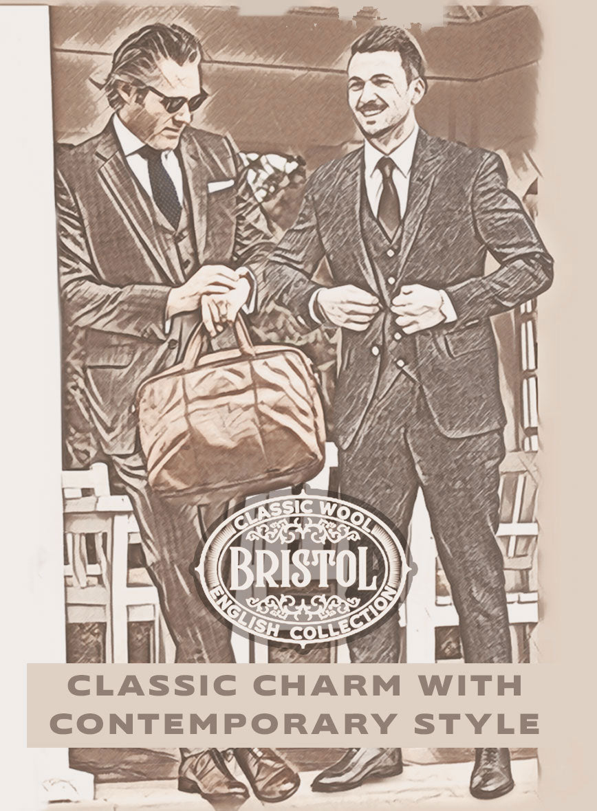 Bristol Brown Herringbone Suit - StudioSuits