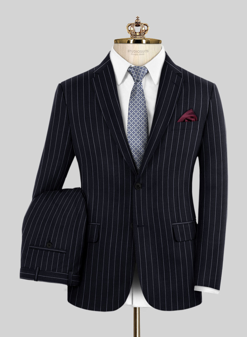 Bristol Deep Blue Rope Stripe Suit - StudioSuits