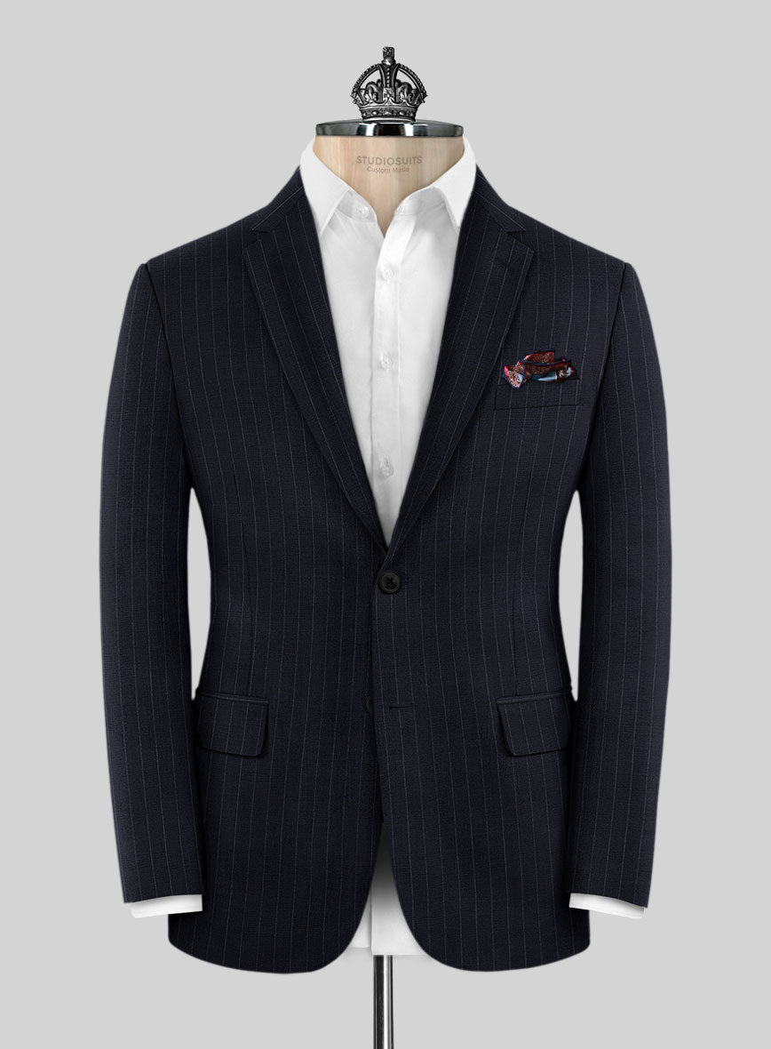 Bristol Dark Blue Regal Stripe Jacket - StudioSuits