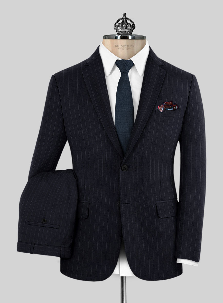 Bristol Dark Blue Regal Stripe Suit - StudioSuits