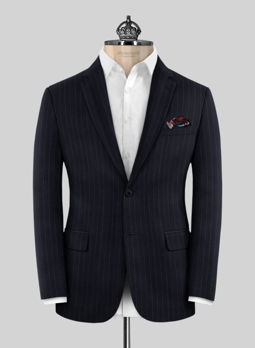 Bristol Dark Blue Regal Stripe Suit - StudioSuits