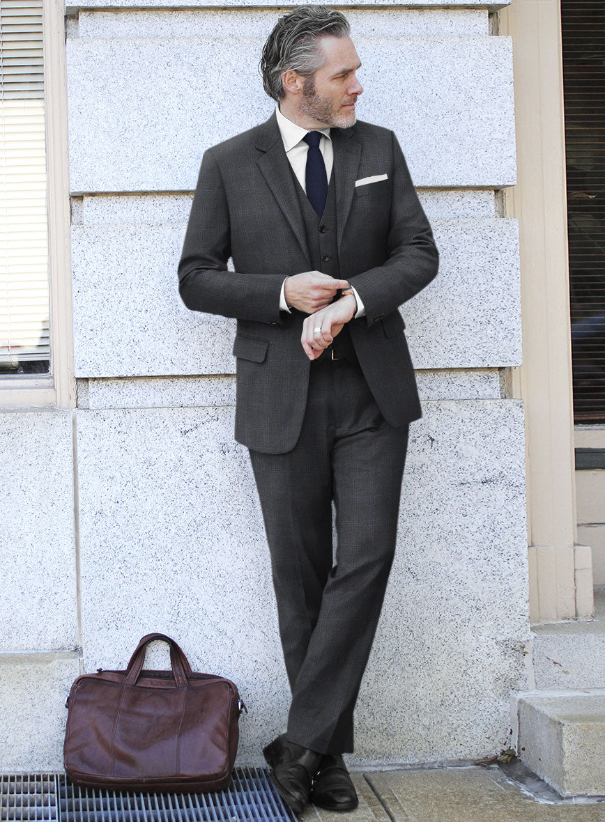 Bristol Fiora Gray Glen Wool Suit - StudioSuits