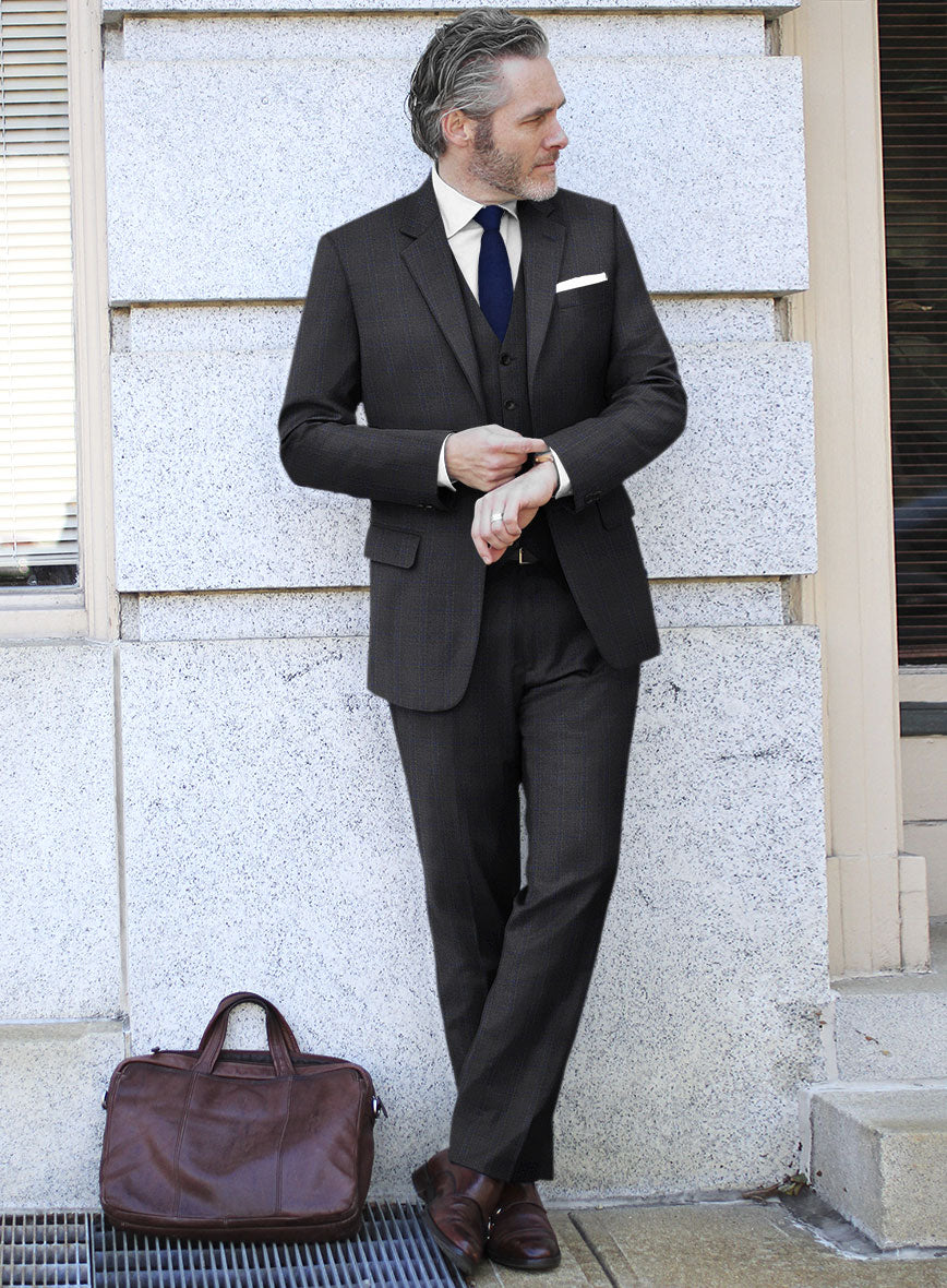 Bristol Glen Charcoal Iseia Suit - StudioSuits