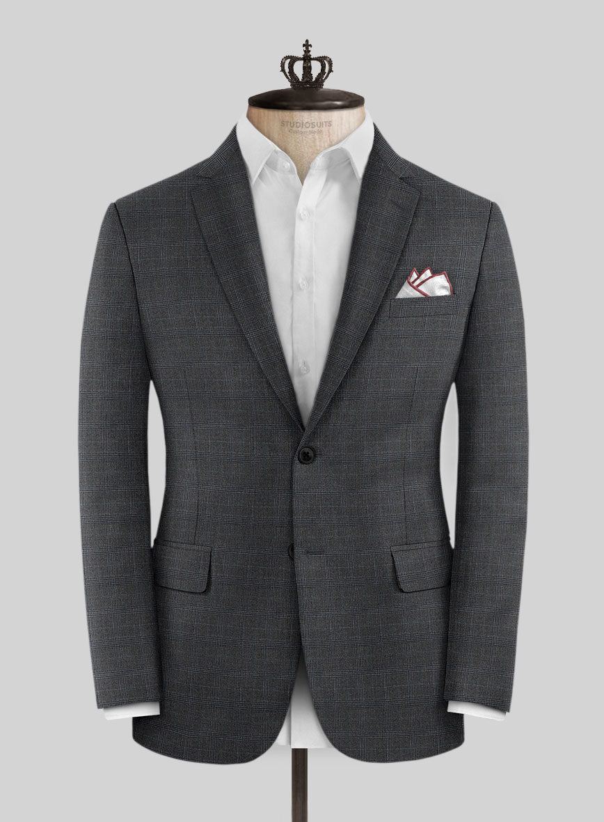 Bristol Glen Charcoal Lioda Jacket - StudioSuits
