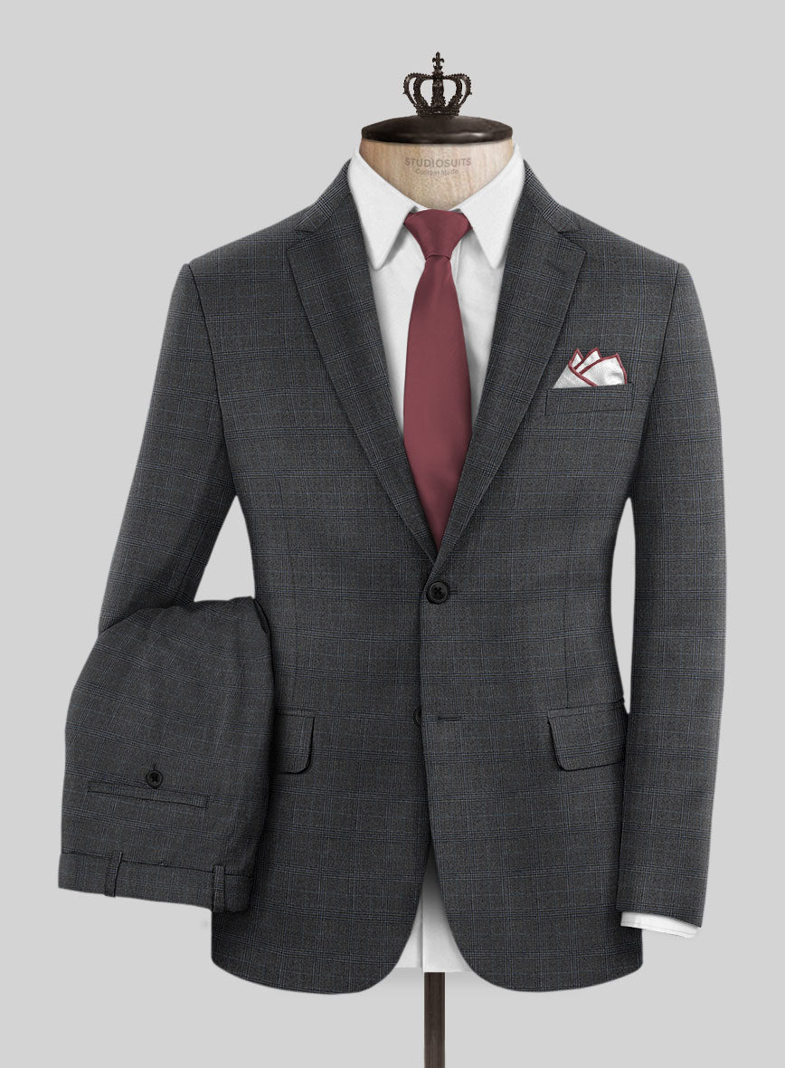 Bristol Glen Charcoal Lioda Suit - StudioSuits