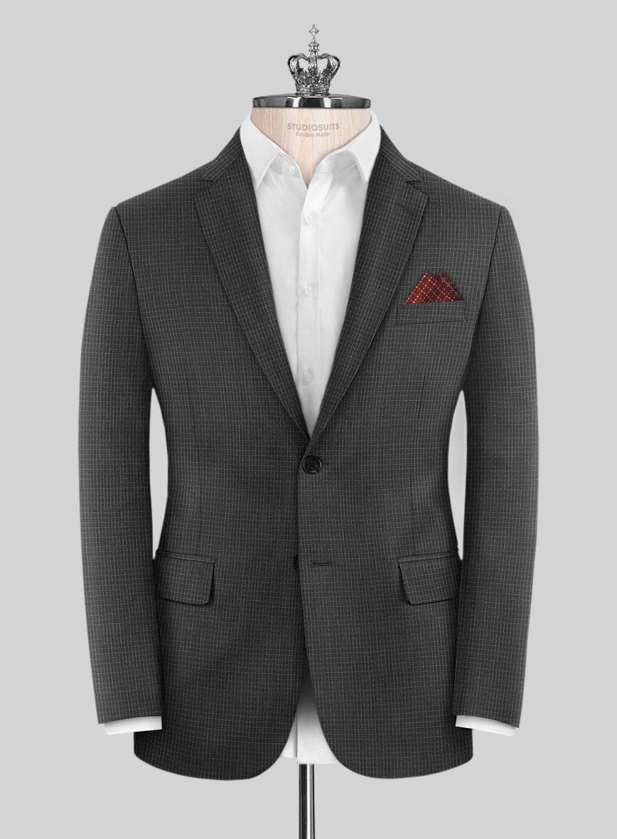 Bristol Gray Grid Jacket - StudioSuits