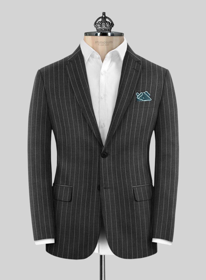 Bristol Gray Rope Stripe Jacket - StudioSuits