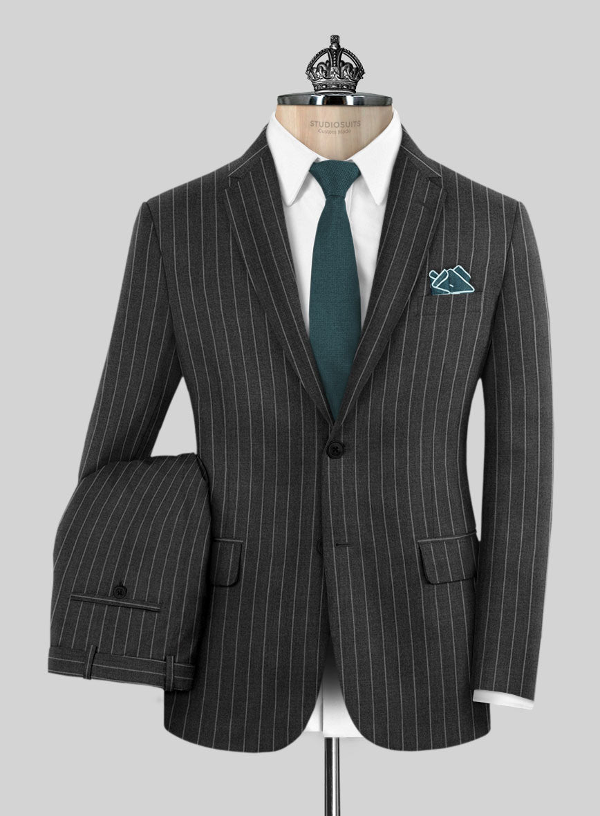 Bristol Gray Rope Stripe Suit - StudioSuits