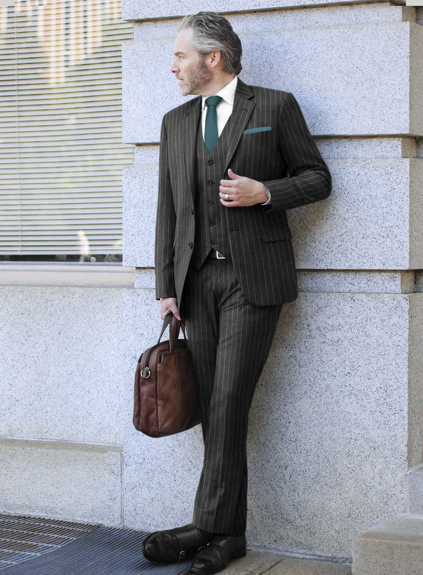 Bristol Gray Rope Stripe Suit - StudioSuits
