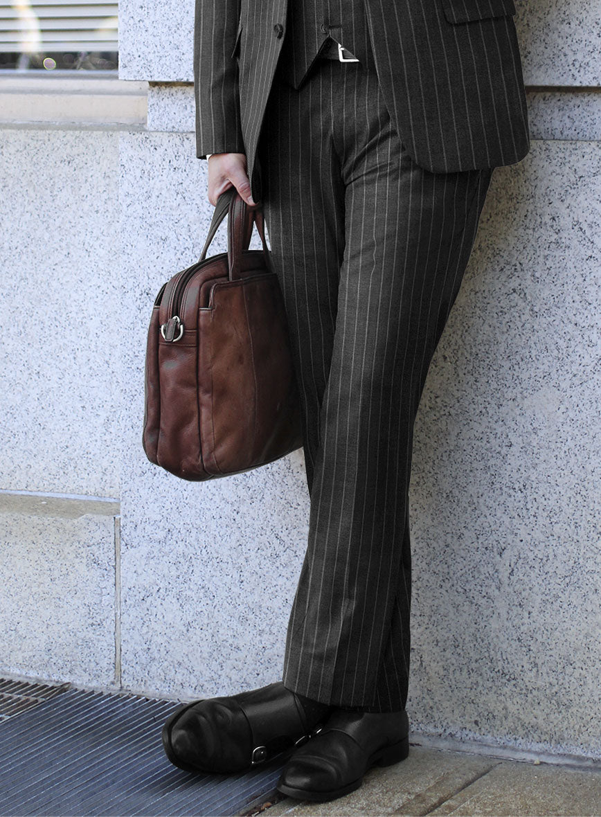 Bristol Gray Rope Stripe Suit - StudioSuits