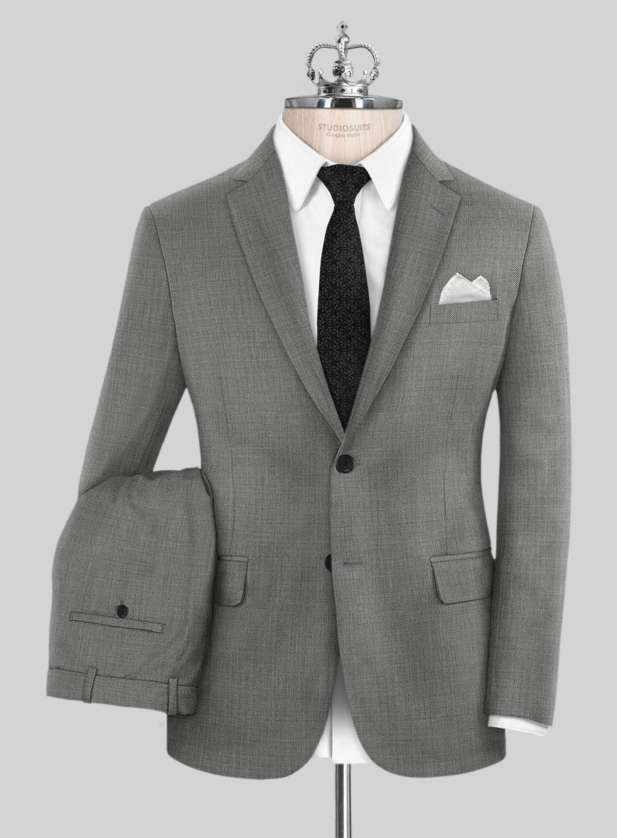 Bristol Light Gray Sharkskin Suit - StudioSuits