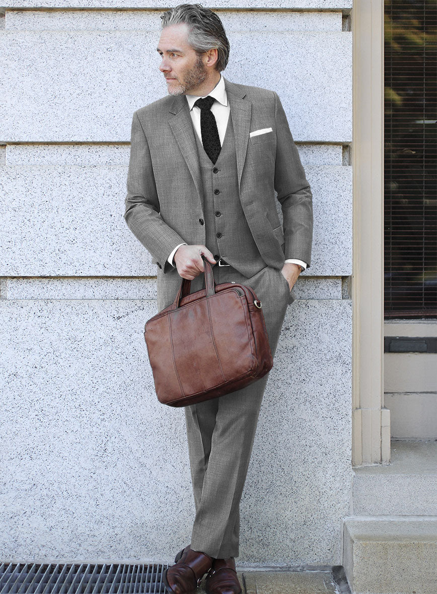 Bristol Light Gray Sharkskin Suit - StudioSuits