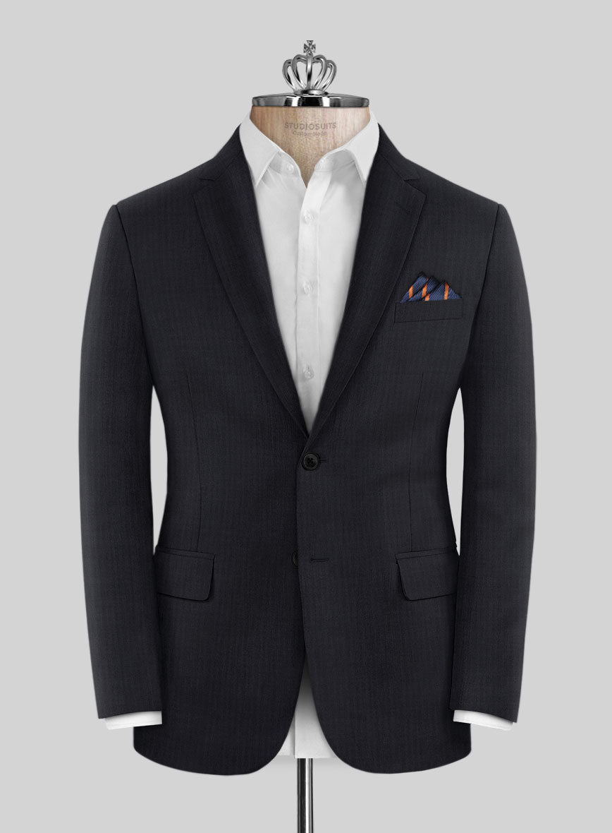 Bristol Midnight Herringbone Jacket - StudioSuits