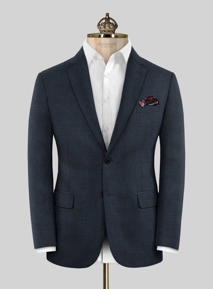 Bristol Nailhead Blue Suit - StudioSuits