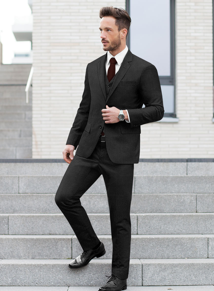 Bristol Nailhead Charcoal Suit - StudioSuits