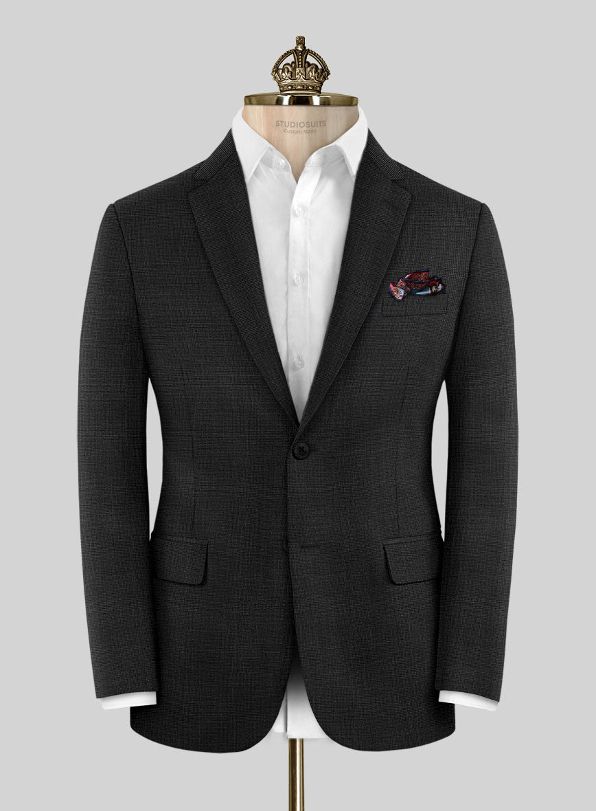 Bristol Nailhead Charcoal Suit - StudioSuits