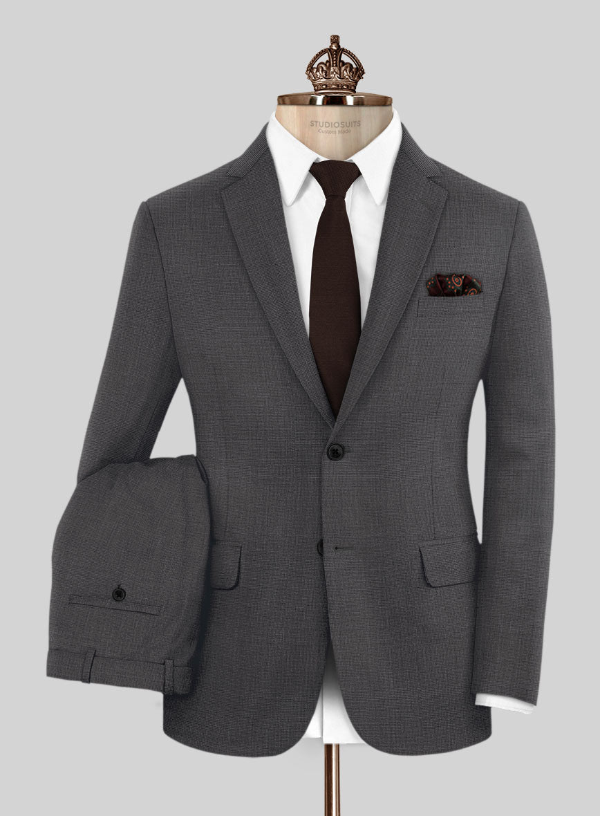 Bristol Nailhead Dark Gray Suit - StudioSuits