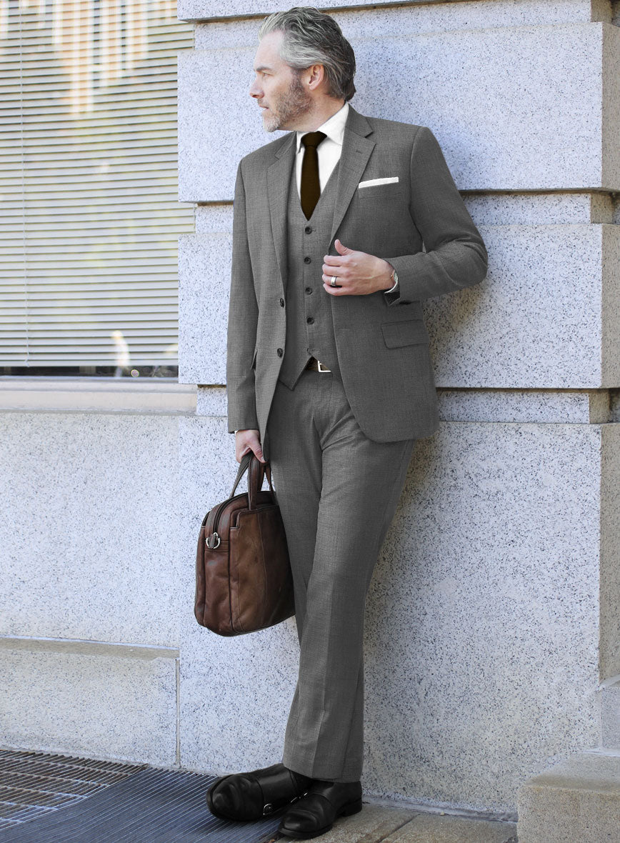 Bristol Nailhead Gray Suit - StudioSuits