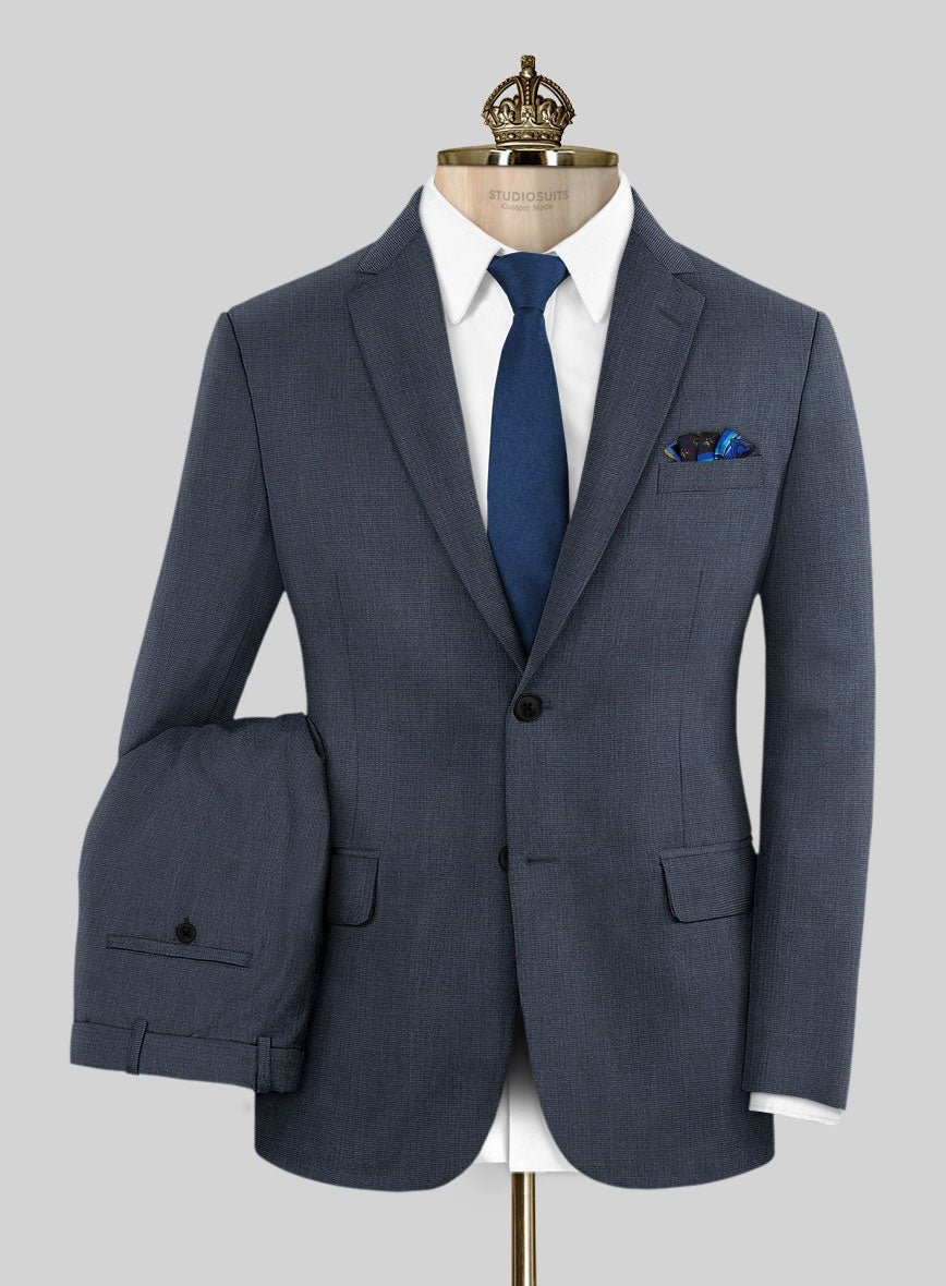 Bristol Nailhead Navy Blue Suit - StudioSuits